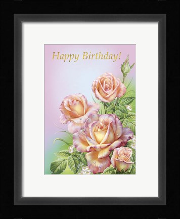 Framed Pink Roses Print