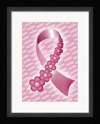 Framed Pink Courage I Print
