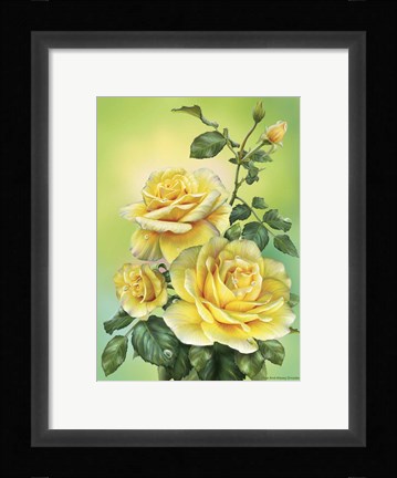 Framed Roses Yellow Print