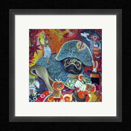 Framed Circus Pug Print