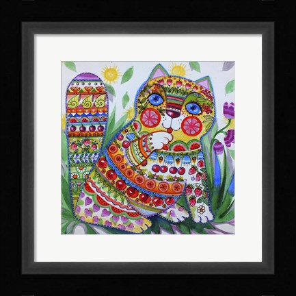 Framed Deco Cat Print