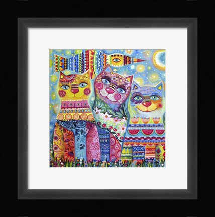 Framed Deco Cats Print