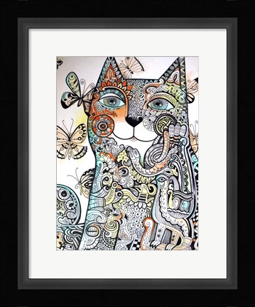 Framed Ireland Cat Print
