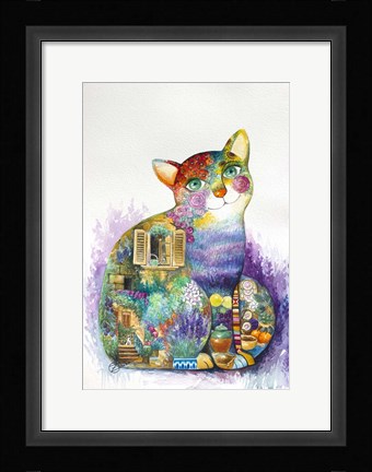 Framed Beautiful Provence Cat Print