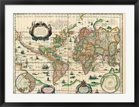 Framed Mapworld 1630 Print