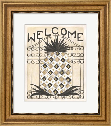 Framed Welcome Pineapple Print