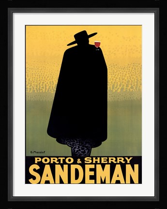 Framed Porto &amp; Sherry Sandeman 1931 Print
