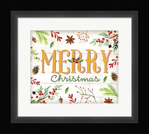 Framed Merry Christmas - Mistletoe Print