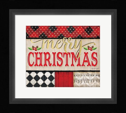 Framed Merry Christmas Plaid Print