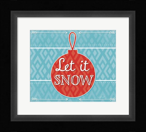 Framed Let It Snow - Red Print