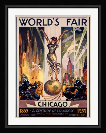 Framed Chicago World's Fair 1933 Print