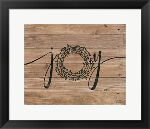 Framed Joy (wreath) Print