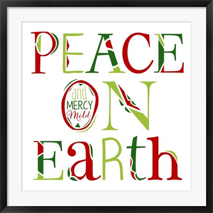 Framed Peace on Earth on White Print