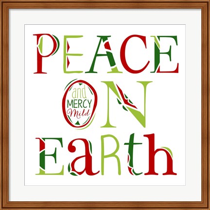 Framed Peace on Earth on White Print