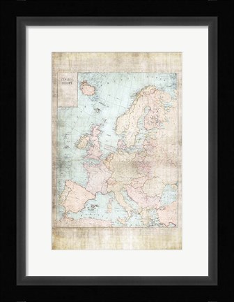 Framed Central Europe Map WWII Print
