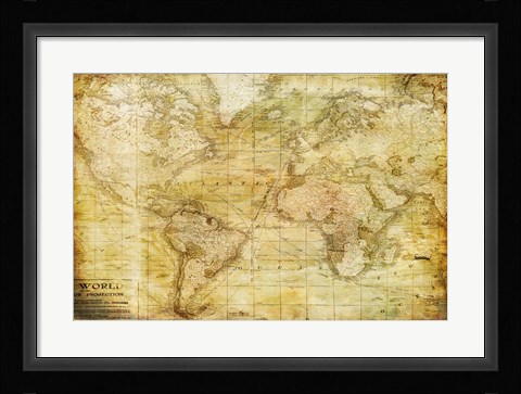 Framed Vintage Map Print