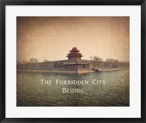 Framed Vintage The Forbidden City in Beijing, China, Asia Print