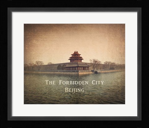Framed Vintage The Forbidden City in Beijing, China, Asia Print