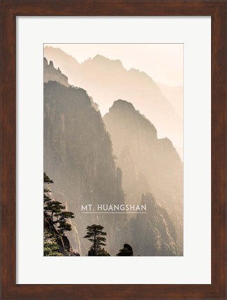 Framed Vintage Mount HuangShan, Yellow Mountains, China, Asia Print