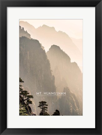 Framed Vintage Mount HuangShan, Yellow Mountains, China, Asia Print