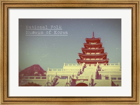 Framed Vintage National Folk Museum of Korea, Asia Print