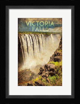Framed Vintage Victoria Falls, Livingstone, Africa Print