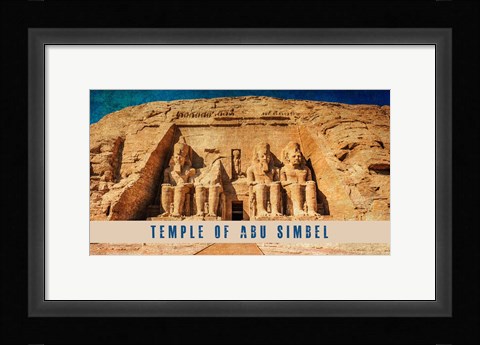 Framed Vintage Temple of Abu Simbel, Nubia, Egypt, Africa Print