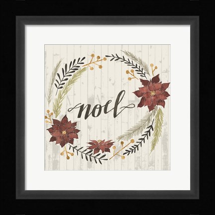 Framed Rustic Christmas I Print