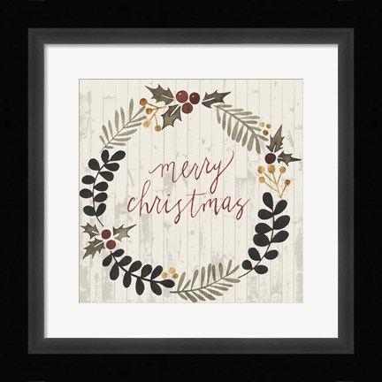 Framed Rustic Christmas III Print