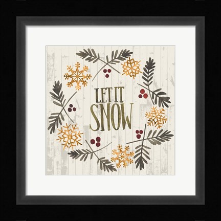 Framed Rustic Christmas VI Print