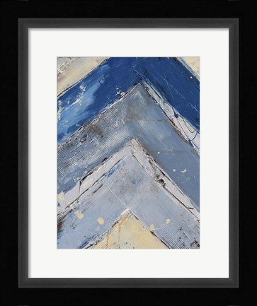 Framed Blue Zag I Print