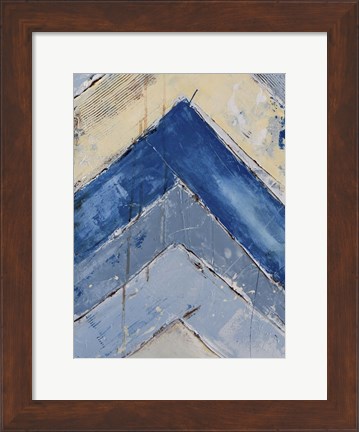 Framed Blue Zag II Print