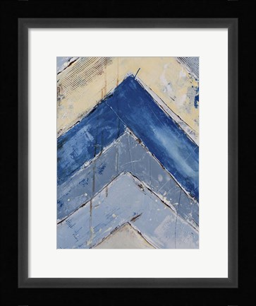 Framed Blue Zag II Print