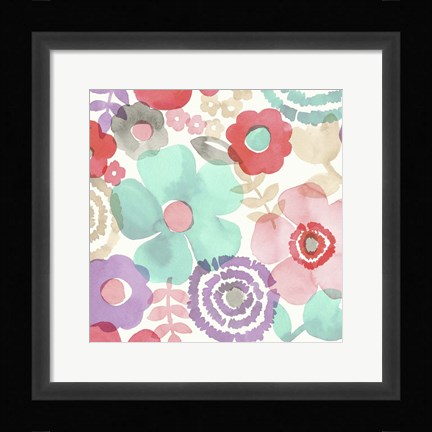 Framed Ocean Shores Floral I Print