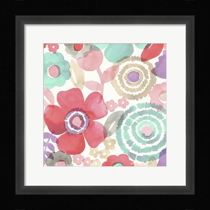 Framed Ocean Shores Floral II Print