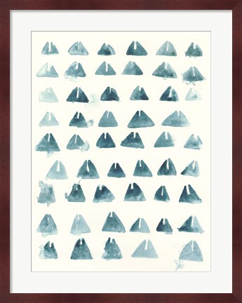 Framed Blue Batik Motif III Print