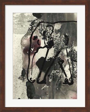 Framed Abstract Elephant II Print