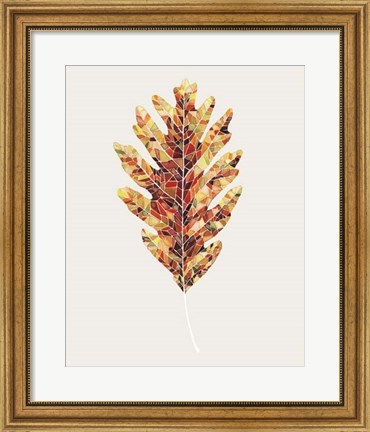 Framed Fall Mosaic Leaf I Print