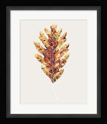 Framed Fall Mosaic Leaf I Print
