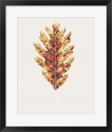 Framed Fall Mosaic Leaf I Print