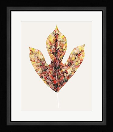 Framed Fall Mosaic Leaf II Print