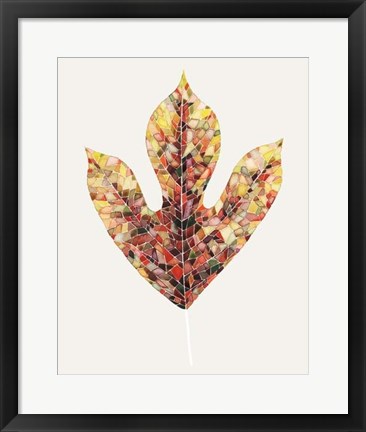 Framed Fall Mosaic Leaf II Print