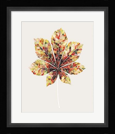 Framed Fall Mosaic Leaf IV Print