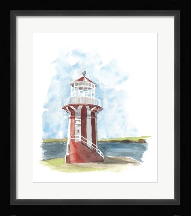 Framed Watercolor Lighthouse III Print