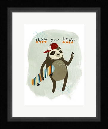 Framed Hipster Sloth I Print