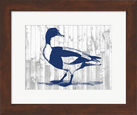 Framed Woodgrain Fowl III Print