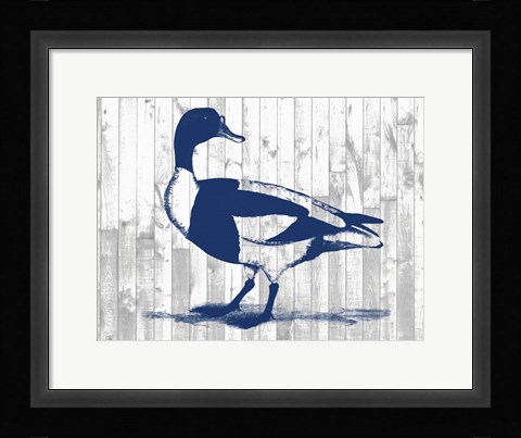 Framed Woodgrain Fowl III Print