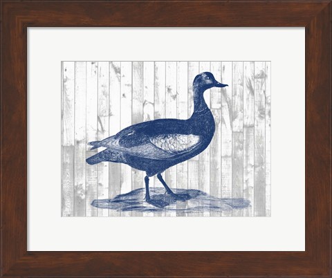 Framed Woodgrain Fowl IV Print