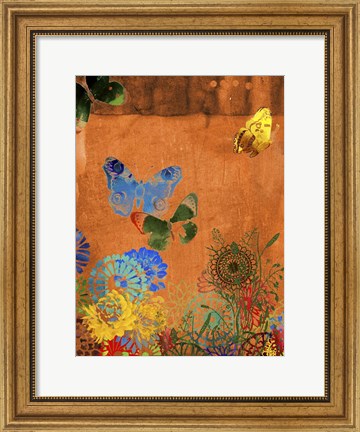 Framed Butterfly Panorama Triptych I Print