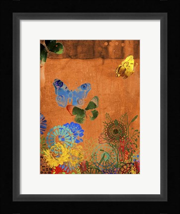 Framed Butterfly Panorama Triptych I Print